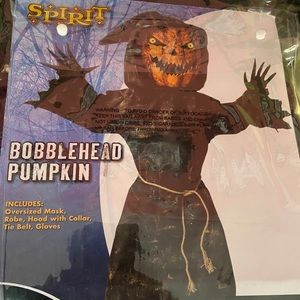 Bobble head pumpkin costume